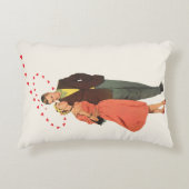 ヴィンテージ バレンタインデー, ロマンチックな浮遊ハート アクセントクッション (正面)