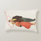 ヴィンテージ バレンタインデー, ロマンチックな浮遊ハート アクセントクッション (裏面)