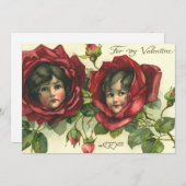 ヴィンテージ バレンタインデー, ローズに浮かぶビクトリアンな顔 シーズンカード (正面/裏面)