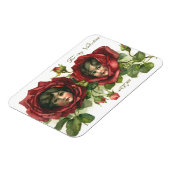 ヴィンテージ バレンタインデー, ローズに浮かぶビクトリアンな顔 マグネット (左側)