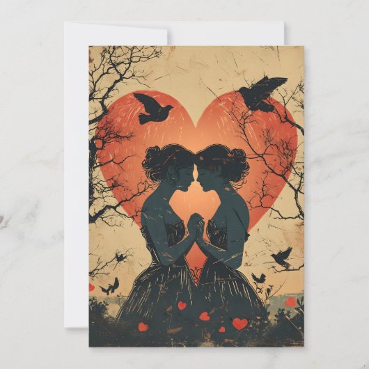 ヴィンテージ バレンタインデー LGBTQ シーズンカード (正面)