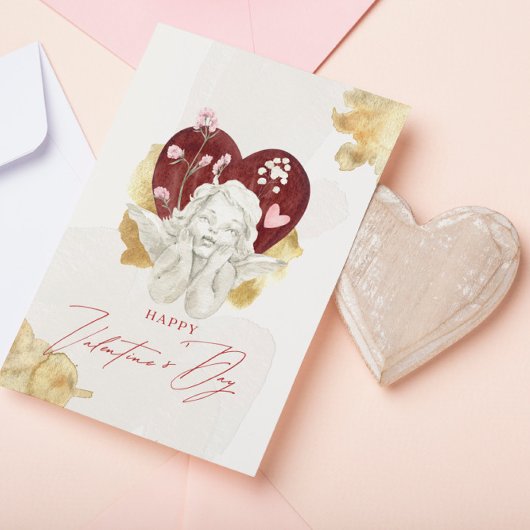 ヴィンテージ バレンタイン カップイド エンジェル サンキューカード