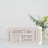 ヴィンテージ バレンタイン チケット 真実の愛 入場券1枚 甘い シーズンカード (スタンド正面)