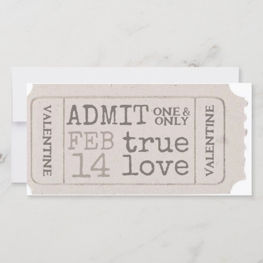 ヴィンテージ バレンタイン チケット 真実の愛 入場券1枚 甘い シーズンカード (正面)