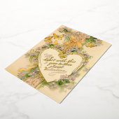 ヴィンテージ バレンタイン ハート、リボン & バタフライ 箔シーズンカード (回転した状態)