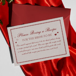 ヴィンテージ バレンタイン ブライダルシャワーレシピ リクエスト エンクロージャーカード