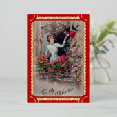 ヴィンテージ バレンタイン レディ アート ミュージカル 箔シーズンカード (立ち正面)