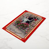 ヴィンテージ バレンタイン レディ アート ミュージカル 箔シーズンカード (回転した状態)