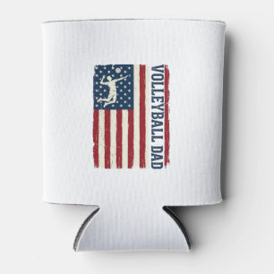 ヴィンテージ バレーボール 父親 愛国旗 Tシャツ デザイン 缶クーラー