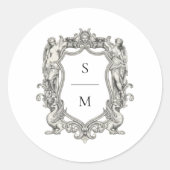 ヴィンテージ バロック彫刻 美術 ルネサンス ラウンドシール (正面)