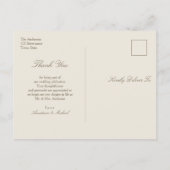 ヴィンテージ バロック ゴールド ウェディング サンクス ポストカード (裏面)