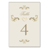 ヴィンテージ バロック ゴールド ウェディング テーブルナンバー (裏面)