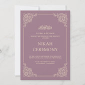 ヴィンテージ バロック ゴールド ダスティパープル ニカ式 招待状 (正面)