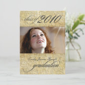 ヴィンテージ バロック ダマスク 卒業 招待状 (スタンド正面)