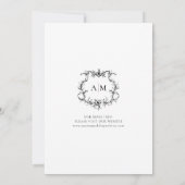 ヴィンテージ バロック フローラル クレスト ヴィクトリアン ウェディング 招待状 (裏面)