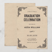 ヴィンテージ バロック 卒業 招待状 (正面/裏面)
