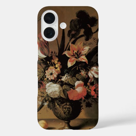 ヴィンテージ バロック、 花瓶の花の静物 Case-Mate iPhoneケース (裏面)