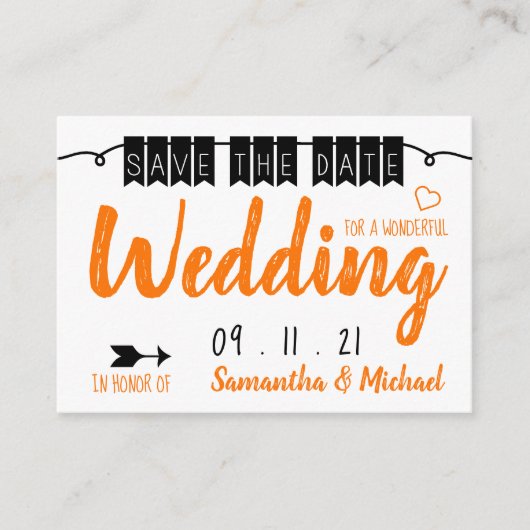 ヴィンテージ バンティング, セーブ・ザ・デート 封入カード エンクロージャーカード (正面)