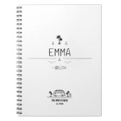 ヴィンテージ バンライフ サーファー クリュー トラベルジャーナル ノートブック (正面)