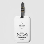 ヴィンテージ バンライフ サーファー クリュー ラゲッジタグ (正面縦)