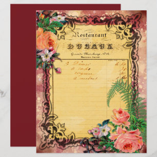 ヴィンテージ バーガンディ エフェメラ フレーム スクラップブック ペーパー