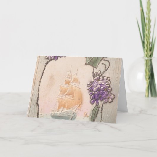 ヴィンテージ バースデー シップ カード (正面)