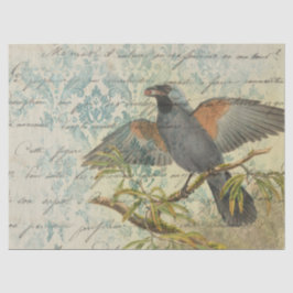 ヴィンテージ·バード·オン·ブランチ·ウ書ィズ·デコパージュ 薄葉紙