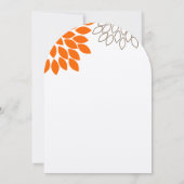 ヴィンテージ バード コーラル スターバースト フラワー ウェディング 招待状 (裏面)