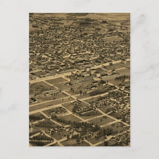 ヴィンテージ・バーミンガムの絵図（1885年） ポストカード (正面)