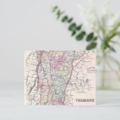 ヴィンテージ バーモント州地図 (1855) ポストカード (スタンド正面)