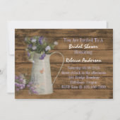 ヴィンテージ バーン ウッド ラベンダー ウェディング ブライズシャワー 招待状 (裏面)