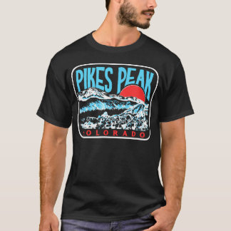 ヴィンテージ パイクスピーク コロラド レトロスタイルの山々 Tシャツ