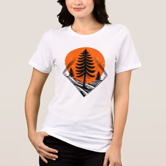 ヴィンテージ パイン フォレスト サンセット Tシャツ (正面)