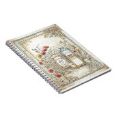 ヴィンテージ パウダーとタルカム ファーム パターン ノートブック (右側)