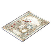 ヴィンテージ パウダーとタルカム ファーム パターン ノートブック (左側)