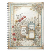 ヴィンテージ パウダーとタルカム ファーム パターン ノートブック (正面)