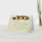 ヴィンテージ – パグの子犬たちが、メリークリスマスを願う。 シーズンカード (正面)