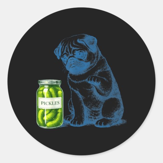 ヴィンテージ パグ 犬 雑貨入れ瓶 ラウンドシール (正面)