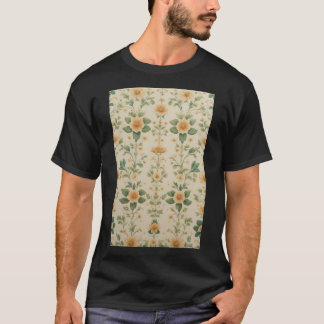 ヴィンテージ パステルイエロー 花柄 Tシャツ