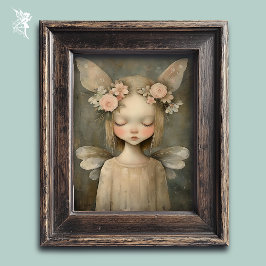 ヴィンテージ パステルウォールアートの夢見るような花の妖精 ポスター