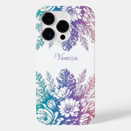ヴィンテージ パステル カラー フラワーデザイン Case-Mate iPhoneケース (裏面)