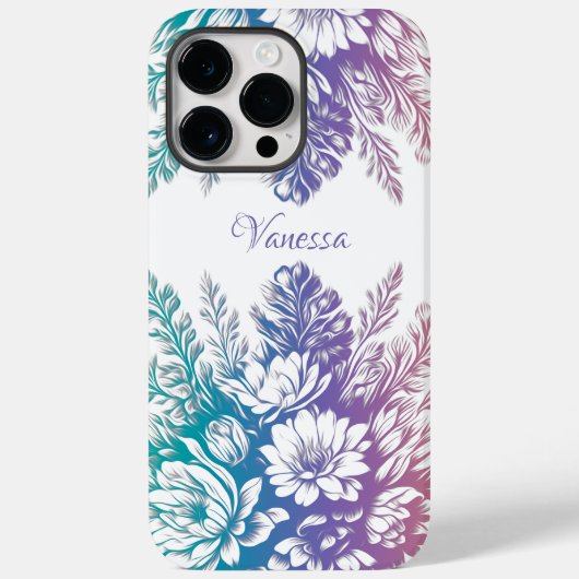 ヴィンテージ パステル カラー フラワーデザイン Case-Mate iPhoneケース (裏面)