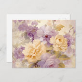 ヴィンテージ パステル ガーデン フラワーズ ポストカード (正面/裏面)