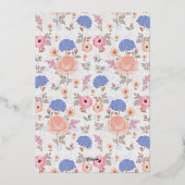 ヴィンテージ パステル ボタニカル 水彩花 箔招待状 (裏面)