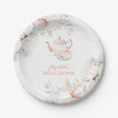 ヴィンテージ パステル ローズ ティー パーティー ブライダル シャワー ペーパープレート (正面)