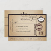 ヴィンテージ パスポート チケット RSVP (正面/裏面)