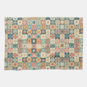 ヴィンテージ、パッチワークのキルティングな顔 キッチンタオル (横)
