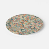 ヴィンテージ、パッチワークのキルティングな顔 ペーパープレート (アングル)