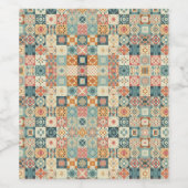 ヴィンテージ、パッチワークのキルティングな顔 ワインラベル (シングルラベル)