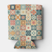 ヴィンテージ、パッチワークのキルティングな顔 缶クーラー (裏面)